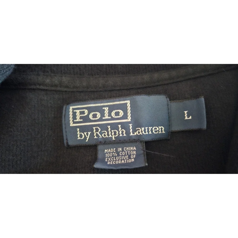 Polo by Ralph‎ Lauren men's L 100% cotton 1/4 zip pullover red pony black